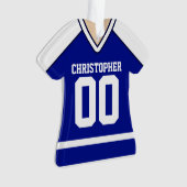 Blue/White Custom Hockey Jersey Ornament (Vorderseite)