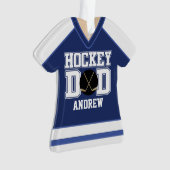 Blue/White Custom Hockey Vater Jersey Ornament (Vorderseite)