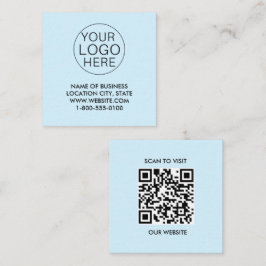 Blue White Custom Logo und QR Code Quadratische Visitenkarte
