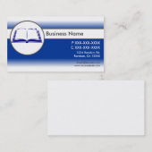 Blue White Custom Open Book Visicards Visitenkarte (Vorne/Hinten)