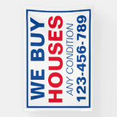 Blue White Custom Wir kaufen Häuser Real Anwesen Banner (Vertikal)