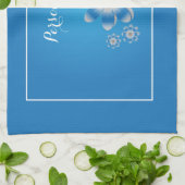 Blue & White Daisies Moderne stilvolle personalize Geschirrtuch (Gefaltet)