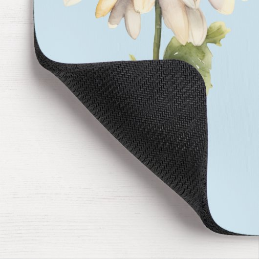 Blue White Daisy Blume Mousepad (Ecke)