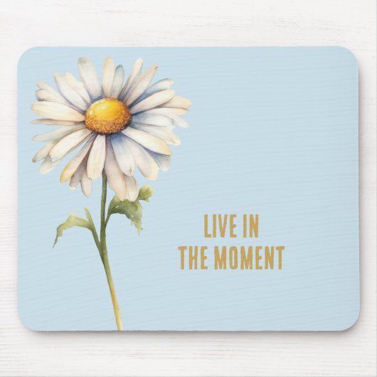 Blue White Daisy Blume Mousepad (Vorne)