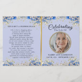 Blue White Daisy Celebration of Life Program (Vorderseite)