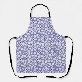 Blue white daisy flower pattern schürze