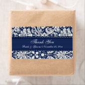 Blue White Damask Hochzeitsmarken (Insitu)