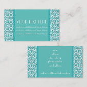 Blue&White Damast Visitenkarte (Vorne/Hinten)