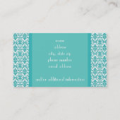 Blue&White Damast Visitenkarte (Rückseite)