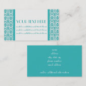 Blue&White Damast Visitenkarte (Vorne/Hinten)