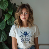 Blue & White Decorated Beetle T-Shirt
