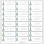 Blue White Decorated Tree Christmas Cards Adresse Aufkleber<br><div class="desc">Stilvolle Adressetiketten für Holiday Cards oder Gästetiketten für Party Einladungen,  die einen stilisierten Weihnachtsbaum in Aquarellfarben mit blauen und weißen Bausteinen vorweisen können. Ich habe Ferienkarten,  Party Einladungen,  Aufkleber und Tags,  um dieses Design.</div>