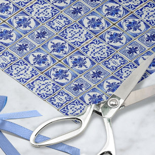 Blue White Delft Aussehen kleine Fliesen - hübsch Seidenpapier