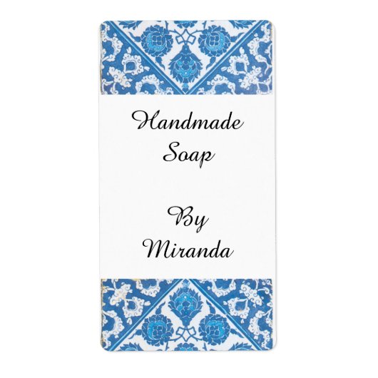 Blue White Delft Cornflower Custom Craft Labels (Vorne)