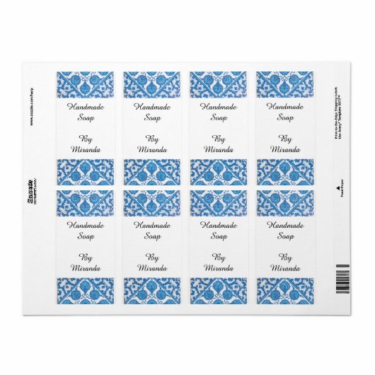 Blue White Delft Cornflower Custom Craft Labels (Vorne)