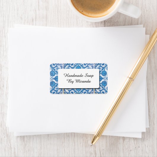 Blue White Delft Cornflower Custom Craft Labels Adressaufkleber (Insitu)