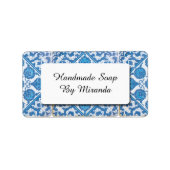 Blue White Delft Cornflower Custom Craft Labels Adressaufkleber (Vorne)