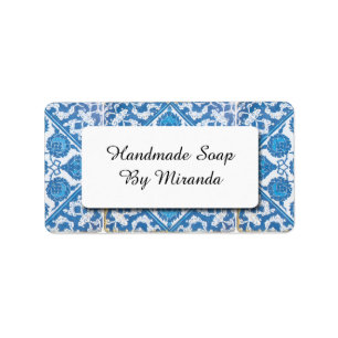 Blue White Delft Cornflower Custom Craft Labels Adressaufkleber