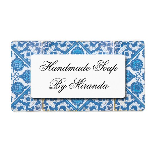 Blue White Delft Cornflower Custom Labels (Vorne)