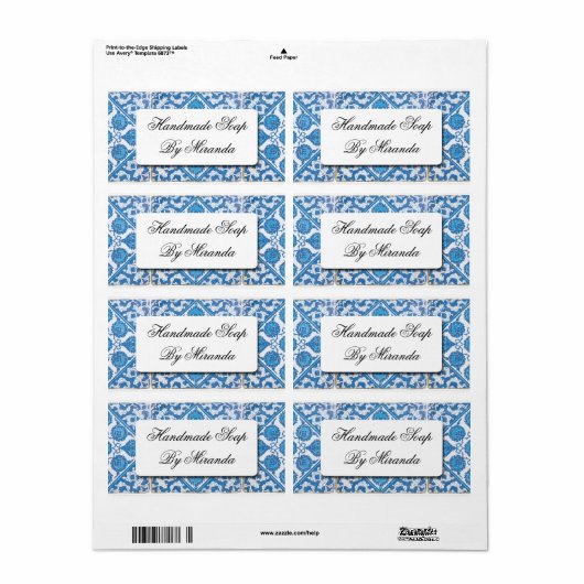 Blue White Delft Cornflower Custom Labels (Vorne)
