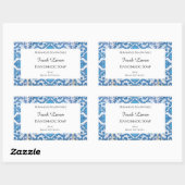Blue White Delft Cornflower Editable Soap Stickers (Blatt)