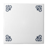 Blue White Delft Einfache Blume Corner Fliese (Vorderseite)