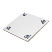 Blue White Delft Einfache Blume Corner Fliese (Seite)