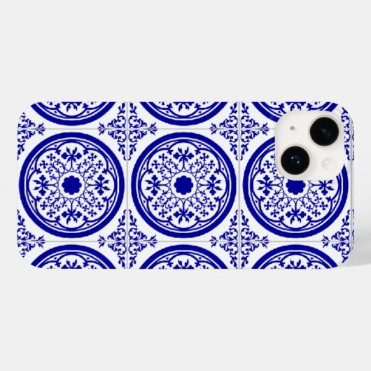 Blue White Delft Inspirierte Imitate Tile iPhone Case-Mate iPhone Hülle (Rückseite (Horizontal))