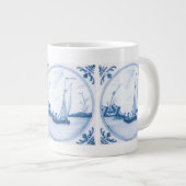Blue White Delft Sailboat Jumbo-Tasse (Vorderseite Rechts)
