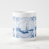 Blue White Delft Sailboat Jumbo-Tasse (Vorderseite)
