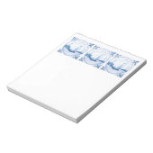 Blue White Delft Sailboat Notizblock (Rotiert)