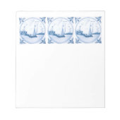 Blue White Delft Sailboat Notizblock (Vorderseite)