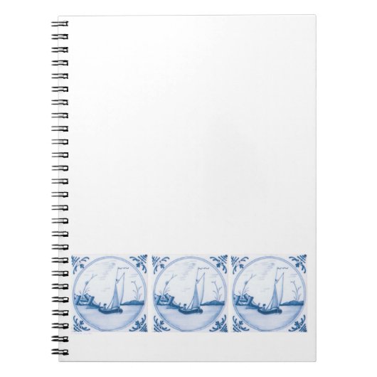 Blue White Delft Sailboat Notizblock (Vorderseite)