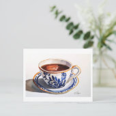 Blue & White Delft Teacup Postkarte (Stehend Vorderseite)
