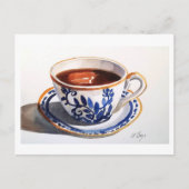 Blue & White Delft Teacup Postkarte (Vorderseite)