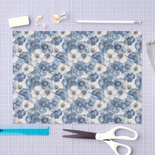 Blue White Denim Blume Brautparty Seidenpapier (Handwerk)