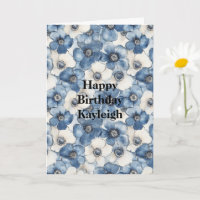 Blue White Denim Blume Geburtstag