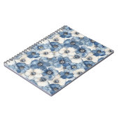 Blue White Denim Blume Notizblock (Linke Seite)