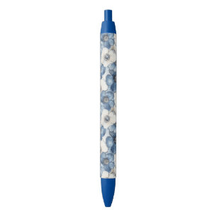 Blue White Denim Floral Kugelschreiber