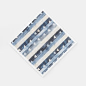 Blue White Denim Heart Stripes Serviette (Ecke)