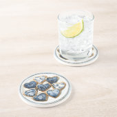 Blue White Denim Hearts Getränkeuntersetzer (Seite)