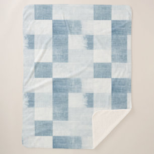 Blue White Denim Jean Christmas Sherpadecke