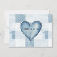 Blue White Denim Jean Heart Personalisierter Name