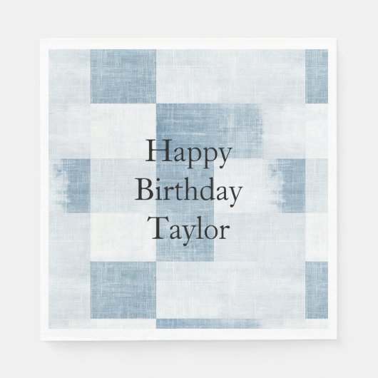 Blue White Denim Jean Stripes Serviette (Vorderseite)