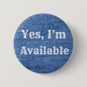Blue White Denim Theme Wedding Button (Vorderseite)