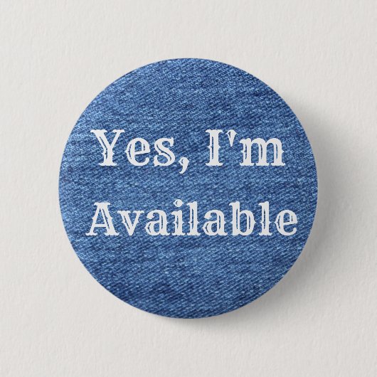 Blue White Denim Theme Wedding Button (Vorderseite)