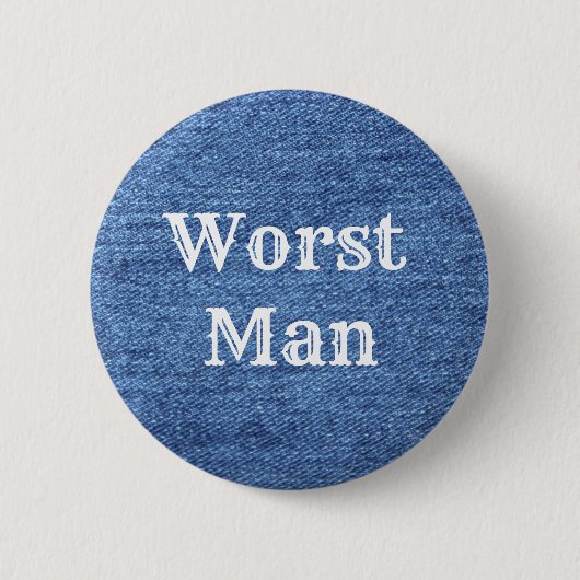 Blue White Denim Theme Wedding Button (Vorderseite)