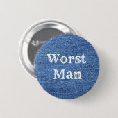 Blue White Denim Theme Wedding Button (Vorne & Hinten)