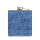 Blue White Denim Theme Wedding Flachmann (Rückseite)