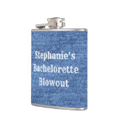 Blue White Denim Theme Wedding Flachmann (Links)